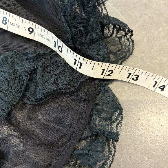 Vintage Y2k Silver Black Festival Mesh Lace Ruffle Corset Women's Adjustable L - Picture 5 of 5